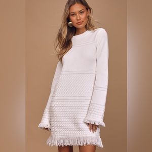 White sweater dress from LuLus